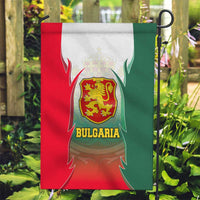 Bulgaria National Crest Garden Flag with Tricolor Design and Folk Cuff Pattern