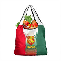 Bulgaria National Crest Grocery Bag with Tricolor Design and Folk Cuff Pattern