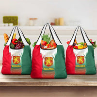 Bulgaria National Crest Grocery Bag with Tricolor Design and Folk Cuff Pattern