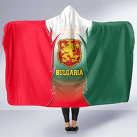 Bulgaria National Crest Hooded Blanket with Tricolor Design and Folk Cuff Pattern