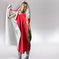 Bulgaria National Crest Hooded Blanket with Tricolor Design and Folk Cuff Pattern
