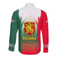 Bulgaria National Crest Long Sleeve Button Shirt with Tricolor Design and Folk Cuff Pattern