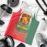 Bulgaria National Crest Men Tank Top with Tricolor Design and Folk Cuff Pattern