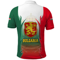 Bulgaria National Crest Polo Shirt with Tricolor Design and Folk Cuff Pattern