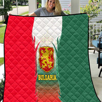 Bulgaria National Crest Quilt with Tricolor Design and Folk Cuff Pattern