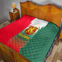 Bulgaria National Crest Quilt with Tricolor Design and Folk Cuff Pattern