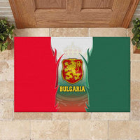 Bulgaria National Crest Rubber Doormat with Tricolor Design and Folk Cuff Pattern