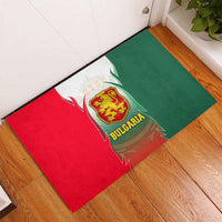 Bulgaria National Crest Rubber Doormat with Tricolor Design and Folk Cuff Pattern