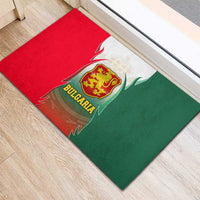 Bulgaria National Crest Rubber Doormat with Tricolor Design and Folk Cuff Pattern