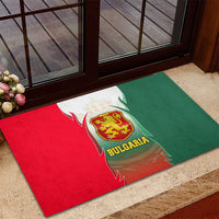 Bulgaria National Crest Rubber Doormat with Tricolor Design and Folk Cuff Pattern