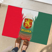 Bulgaria National Crest Rubber Doormat with Tricolor Design and Folk Cuff Pattern