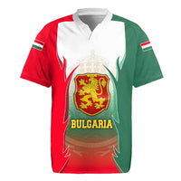 Bulgaria National Crest Rugby Jersey with Tricolor Design and Folk Cuff Pattern