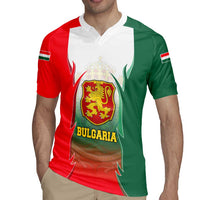 Bulgaria National Crest Rugby Jersey with Tricolor Design and Folk Cuff Pattern