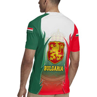 Bulgaria National Crest Rugby Jersey with Tricolor Design and Folk Cuff Pattern