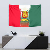Bulgaria National Crest Tapestry with Tricolor Design and Folk Cuff Pattern