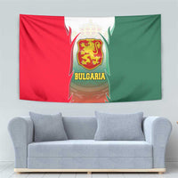 Bulgaria National Crest Tapestry with Tricolor Design and Folk Cuff Pattern
