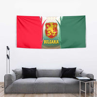 Bulgaria National Crest Tapestry with Tricolor Design and Folk Cuff Pattern
