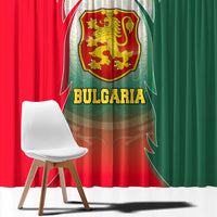 Bulgaria National Crest Window Curtain with Tricolor Design and Folk Cuff Pattern