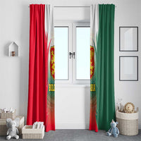 Bulgaria National Crest Window Curtain with Tricolor Design and Folk Cuff Pattern