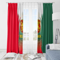 Bulgaria National Crest Window Curtain with Tricolor Design and Folk Cuff Pattern