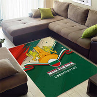 Bulgaria Liberation Day Area Rug with Shipka Monument and Tricolor Lion Graphic