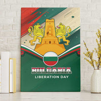 Bulgaria Liberation Day Canvas Wall Art with Shipka Monument and Tricolor Lion Graphic