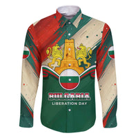 Bulgaria Liberation Day Family Matching Off The Shoulder Long Sleeve Dress and Hawaiian Shirt with Shipka Monument and Tricolor Lion Graphic