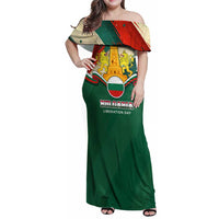 Bulgaria Liberation Day Family Matching Off Shoulder Maxi Dress and Hawaiian Shirt with Shipka Monument and Tricolor Lion Graphic