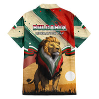Bulgaria Liberation Day Family Matching Off Shoulder Short Dress and Hawaiian Shirt with Shipka Monument and Tricolor Lion Graphic