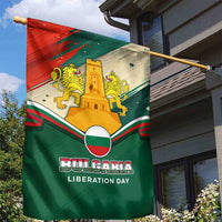 Bulgaria Liberation Day Garden Flag with Shipka Monument and Tricolor Lion Graphic