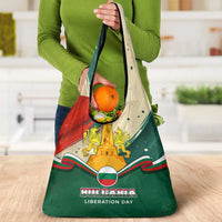 Bulgaria Liberation Day Grocery Bag with Shipka Monument and Tricolor Lion Graphic