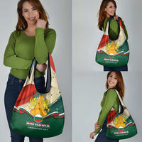 Bulgaria Liberation Day Grocery Bag with Shipka Monument and Tricolor Lion Graphic