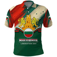 Bulgaria Liberation Day Polo Shirt with Shipka Monument and Tricolor Lion Graphic