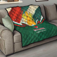 Bulgaria Liberation Day Quilt with Shipka Monument and Tricolor Lion Graphic