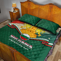 Bulgaria Liberation Day Quilt Bed Set with Shipka Monument and Tricolor Lion Graphic