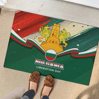 Bulgaria Liberation Day Rubber Doormat with Shipka Monument and Tricolor Lion Graphic