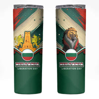 Bulgaria Liberation Day Skinny Tumbler with Shipka Monument and Tricolor Lion Graphic