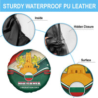 Bulgaria Liberation Day Spare Tire Cover with Shipka Monument and Tricolor Lion Graphic