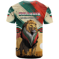 Bulgaria Liberation Day T Shirt with Shipka Monument and Tricolor Lion Graphic
