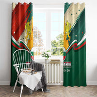 Bulgaria Liberation Day Window Curtain with Shipka Monument and Tricolor Lion Graphic