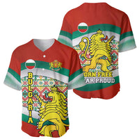 Bulgaria Lion Baseball Jersey Tricolor Flag, Folk Pattern and Proud Motto