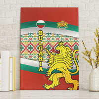 Bulgaria Lion Canvas Wall Art Tricolor Flag, Folk Pattern and Proud Motto