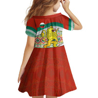 Bulgaria Lion Family Matching Off Shoulder Maxi Dress and Hawaiian Shirt Tricolor Flag, Folk Pattern and Proud Motto