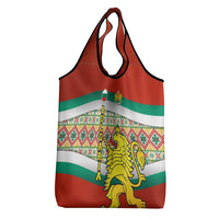 Bulgaria Lion Grocery Bag Tricolor Flag, Folk Pattern and Proud Motto