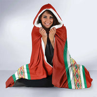 Bulgaria Lion Hooded Blanket Tricolor Flag, Folk Pattern and Proud Motto