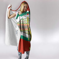 Bulgaria Lion Hooded Blanket Tricolor Flag, Folk Pattern and Proud Motto