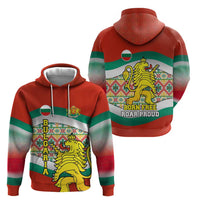Bulgaria Lion Hoodie Tricolor Flag, Folk Pattern and Proud Motto