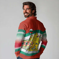 Bulgaria Lion Long Sleeve Polo Shirt Tricolor Flag, Folk Pattern and Proud Motto