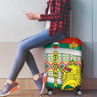 Bulgaria Lion Luggage Cover Tricolor Flag, Folk Pattern and Proud Motto