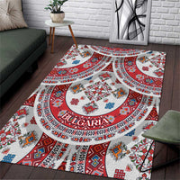 Bulgaria Folk Art Area Rug with Traditional Embroidery and Floral Motifs